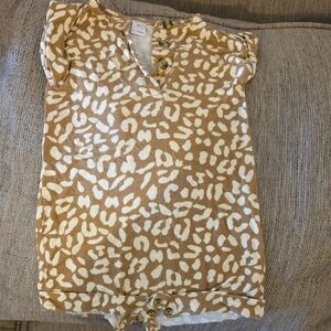 Lou Lou & Company Tan and White Leopard Bodysuit
